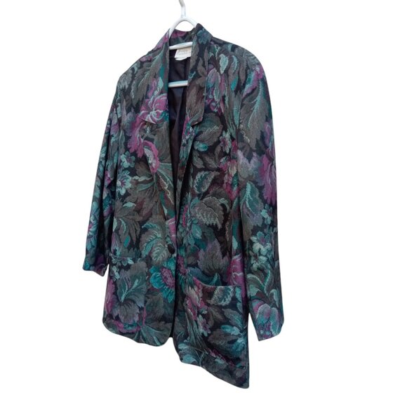Jessica Scott Vintage floral blazer sz M - Picture 4 of 9